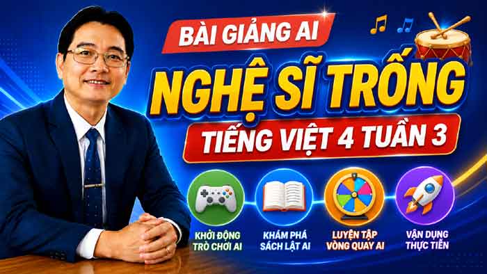 Bài giảng AI Nghệ sĩ trống - Tiếng Việt 4 tuần 3: Khơi dậy đam mê và bồi dưỡng ý chí vượt qua định kiến